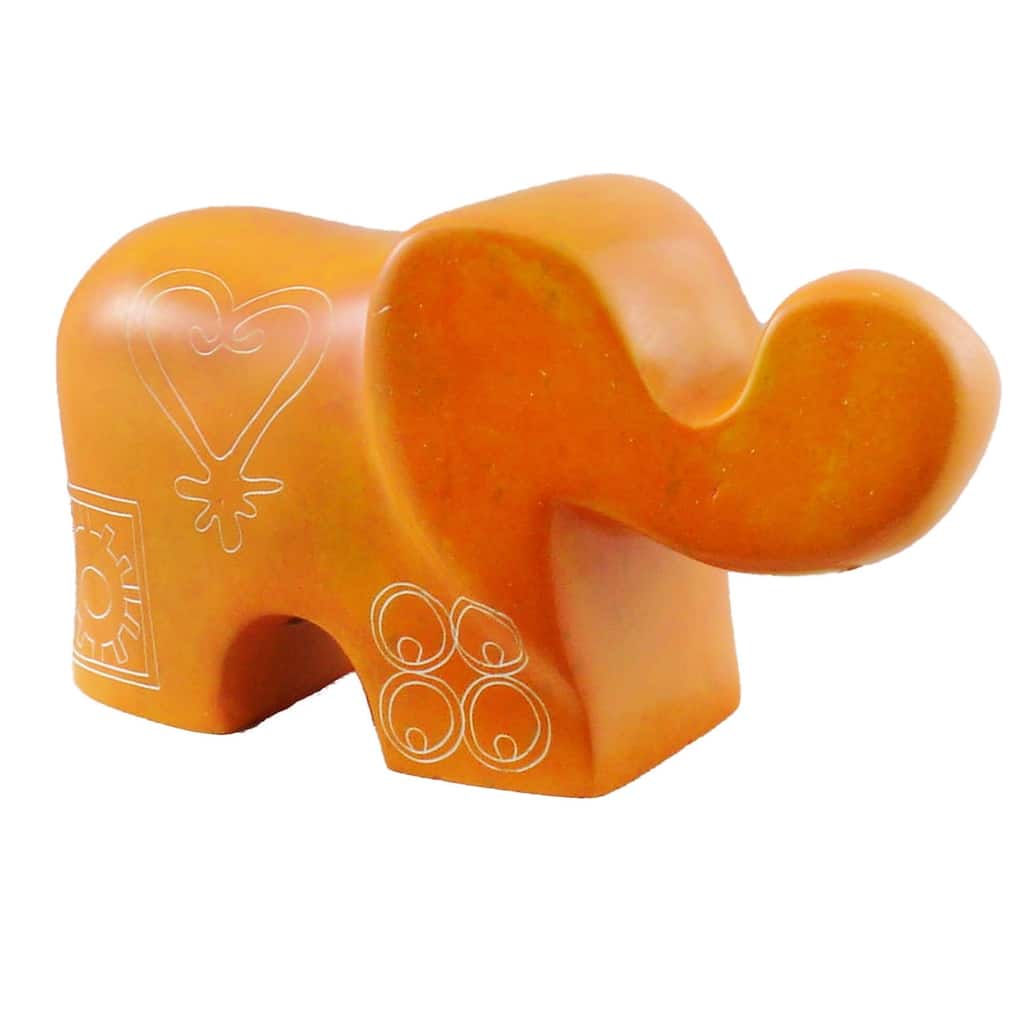 Handmade Soapstone Peace Willow Elephant Statue