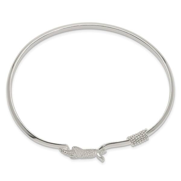 Sterling Silver Polished and Textured Bangle Bracelet Sterling Silver Polished and Textured Bangle Bracelet