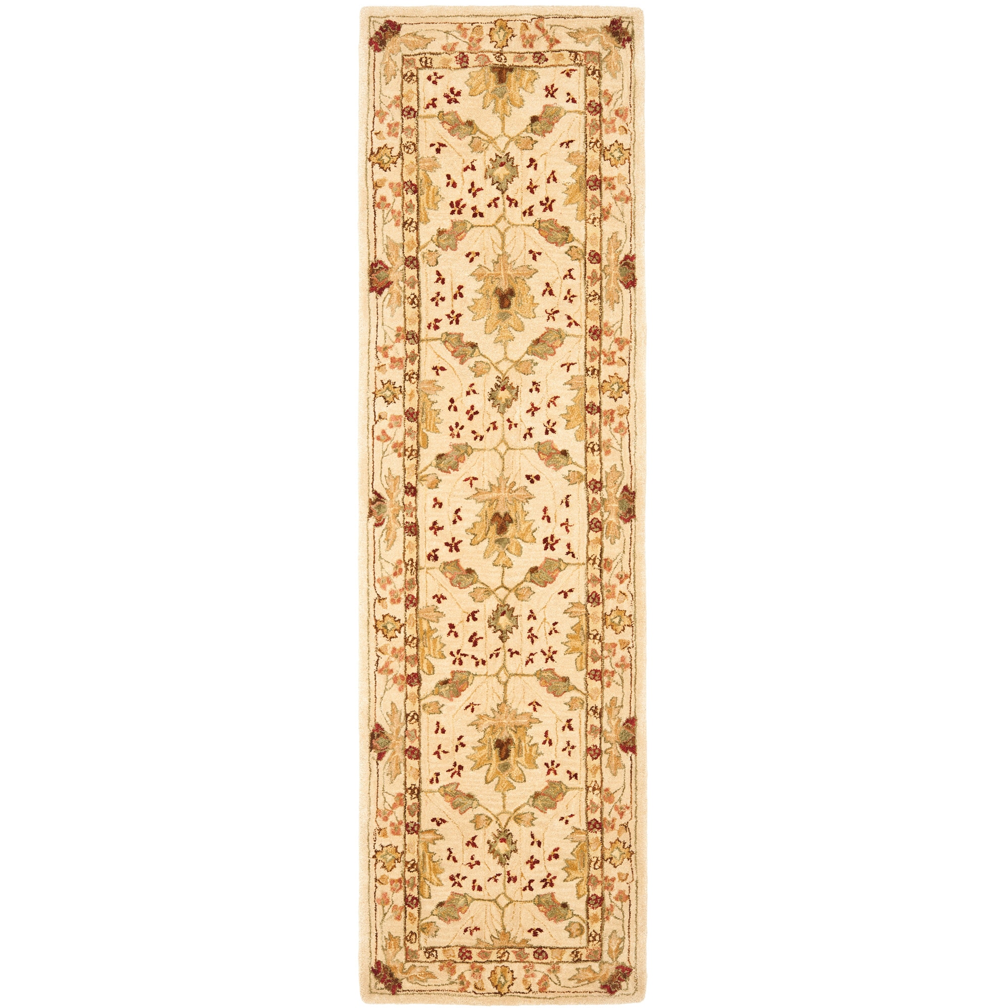 Handmade Oushak Ivory Wool Runner (23 X 8)