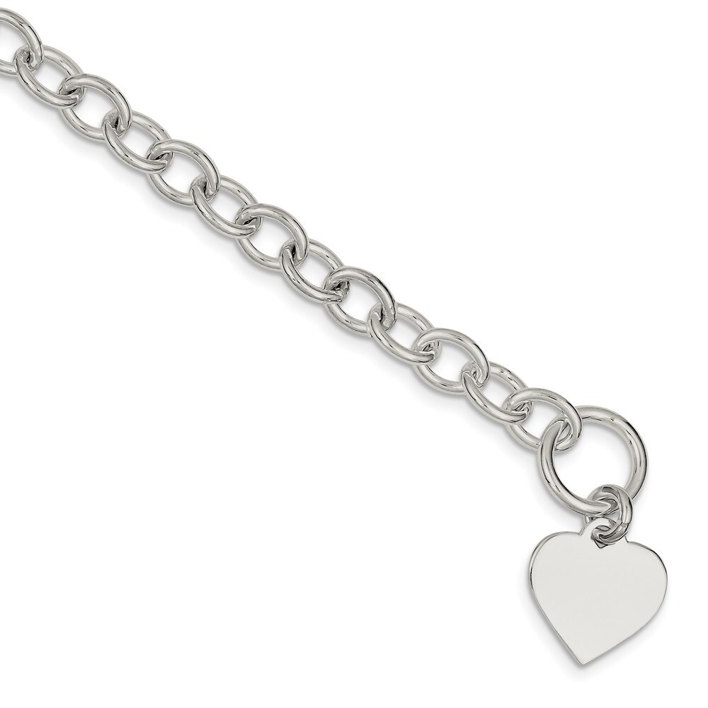 Sterling Silver Polished Flat back Engravable Engraveable Girl Disc Charm