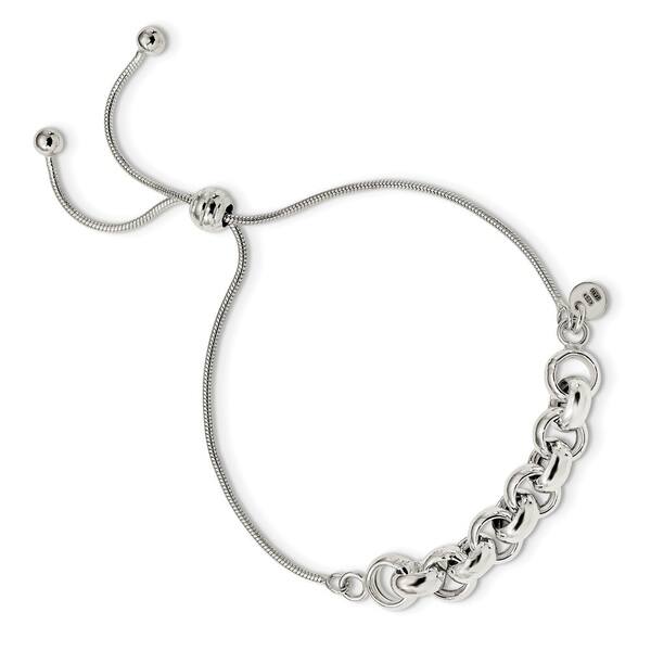 Curata 925 Sterling Silver Polished Adjule Slip On Curata 925 Sterling Silver Polished