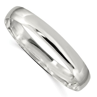 925 Sterling Silver 8mm Polished Open Back Hinged Flexible Bangle Bracelet 925 Sterling Silver 8mm Polished Open Back Hinged Flexible Bangle Bracelet