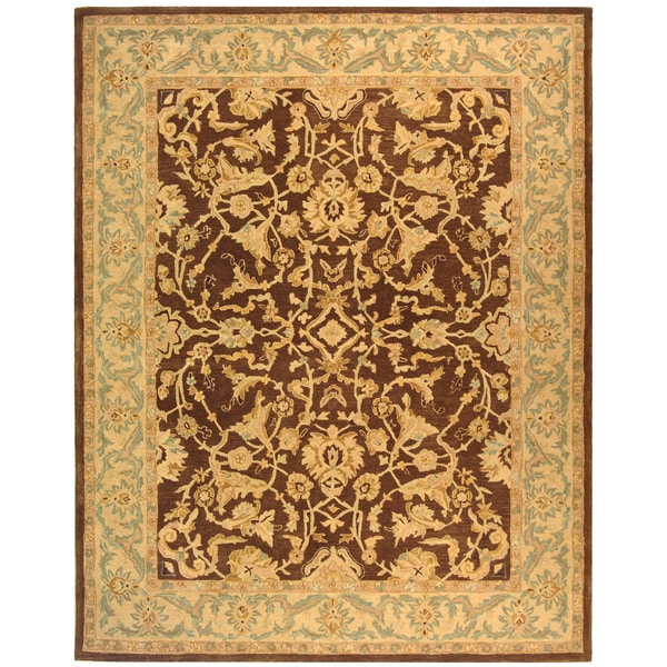 Safavieh Handmade Anatolia Oriental Traditional Brown/ Tan Hand-spun Wool Rug - 8' x 10'