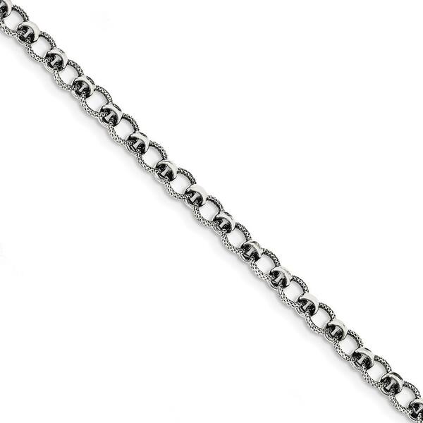 Bracelet 925 Sterling Silver Polished Fancy Link Necklace Bracelet 925 Sterling Silver Polished Fancy Link Necklace