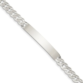 Sterling Silver Engravable Enameled Hexagon Medical Id Bracelet