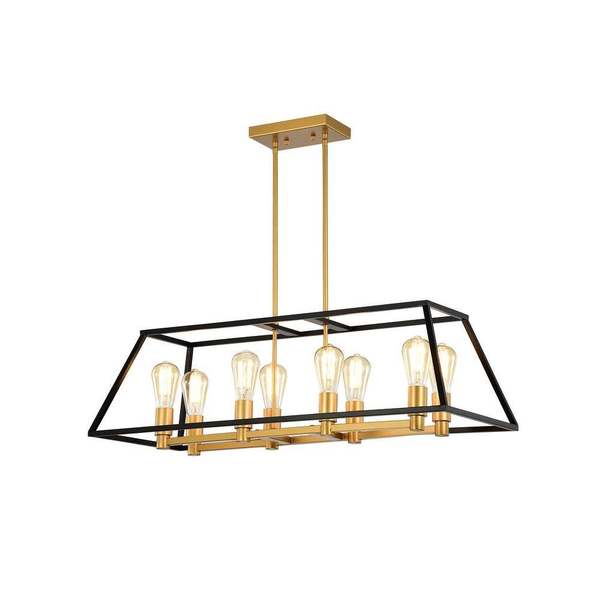 matte black and gold light fixture