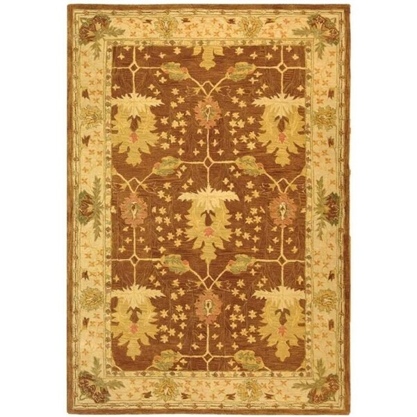 Safavieh Handmade Anatolia Oriental Oushak Brown/ Beige Hand-spun Wool Rug - 9'-6" x 13'-6"