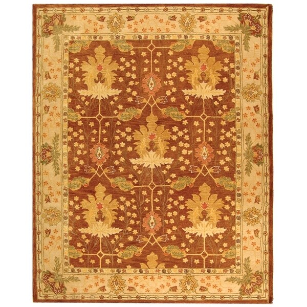 Safavieh Handmade Anatolia Oriental Oushak Brown/ Beige Hand-spun Wool Rug - 9' x 12'