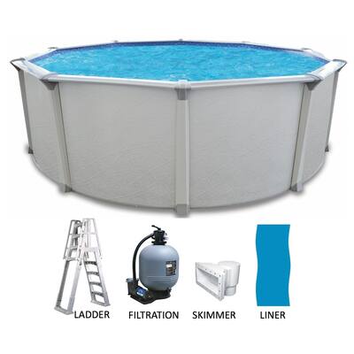 Cornelius Caribbean 30 ft. Round X 54 In. High Above Ground Swimming Pool Package - 30 X 54