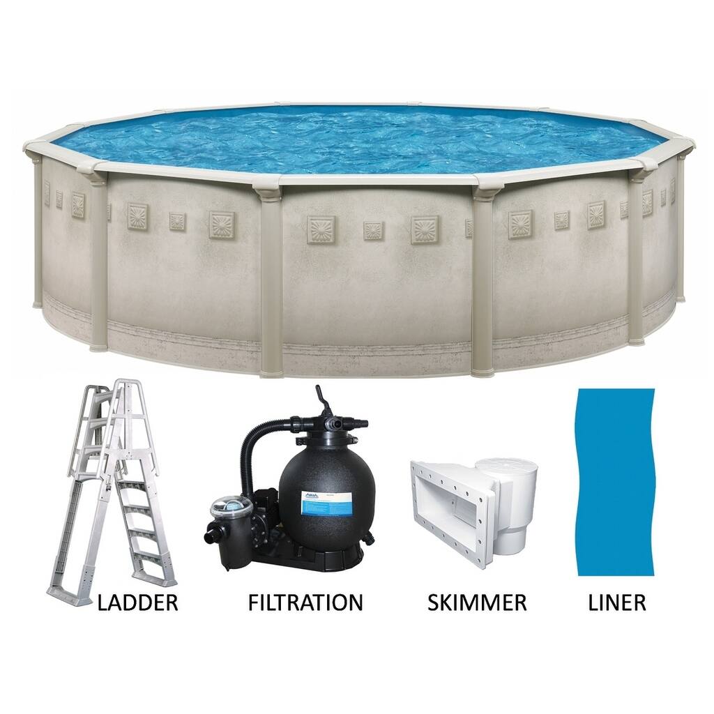 Cornelius Madrid 21 ft. Round X 52 In. High Above Ground Swimming Pool Package - 21 X 52