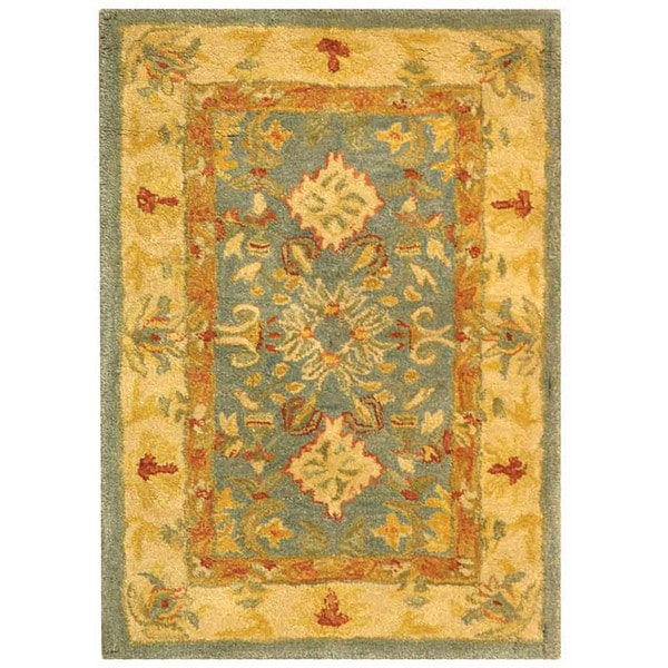 Handmade Legacy Light Blue Wool Rug (2' x 3') Safavieh Accent Rugs