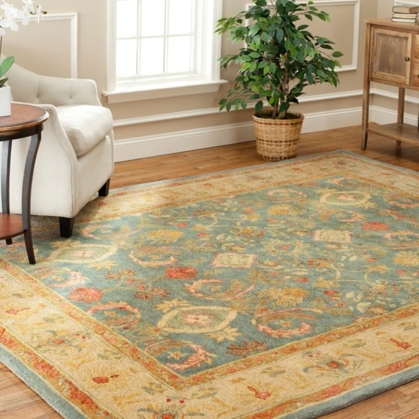 Safavieh Handmade Legacy Light Blue Wool Rug (96 x 136)