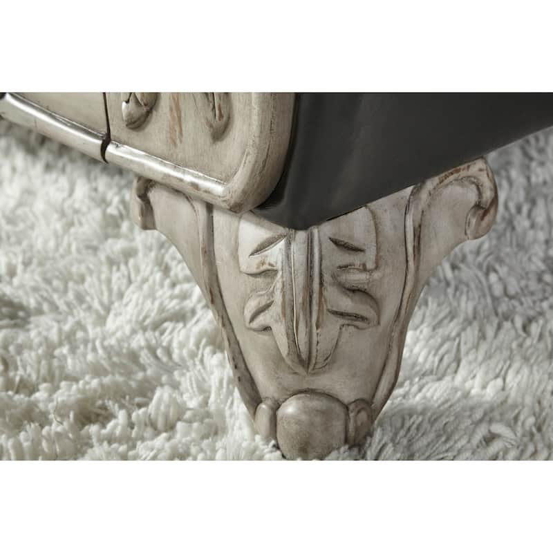 Roundhill Furniture San Marino 2-Tone Fabric Wooden Frame Sofa in Ebony