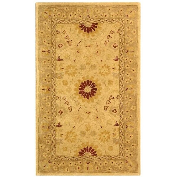 Safavieh Handmade Anatolia Oriental Timeless Ivory/ Sand Hand-spun Wool Rug - 3' x 5'