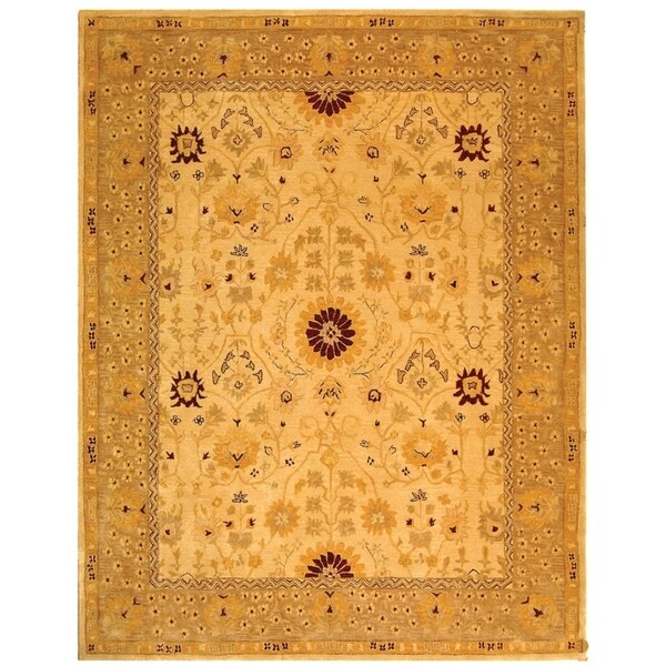 Safavieh Handmade Anatolia Oriental Timeless Ivory/ Sand Hand-spun Wool Rug - 9' x 12'