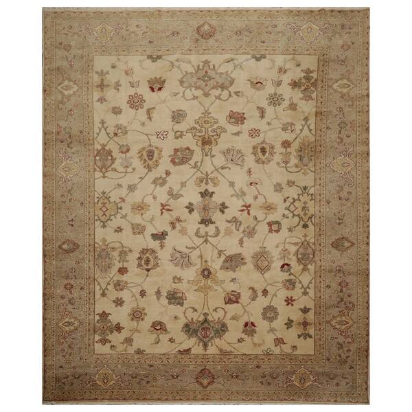 Shop Oushak Hand Knotted Ivory Taupe Wool Persian Oriental Area