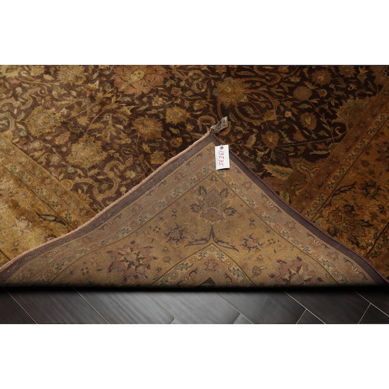 Sarouk Hand Knotted 300 KPSI Chocolate,Gold Wool Persian Oriental Area Rug (9x12) - 08' 08'' x 11' 04''