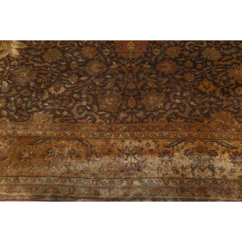 Sarouk Hand Knotted 300 KPSI Chocolate,Gold Wool Persian Oriental Area Rug (9x12) - 08' 08'' x 11' 04''
