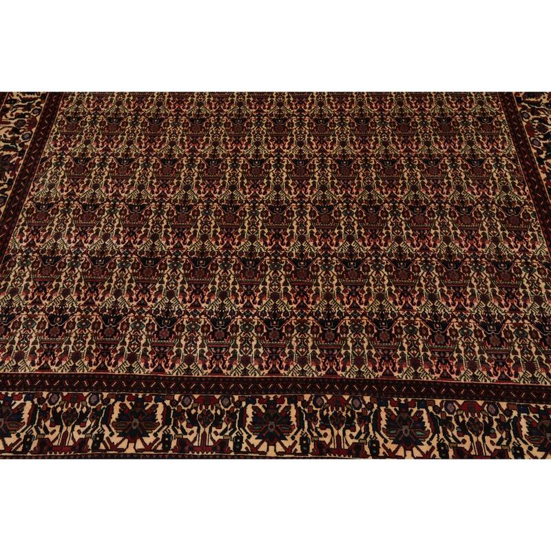 Hand Knotted 200 KPSI Ivory,Rust Wool Persian Oriental Area Rug (6x9