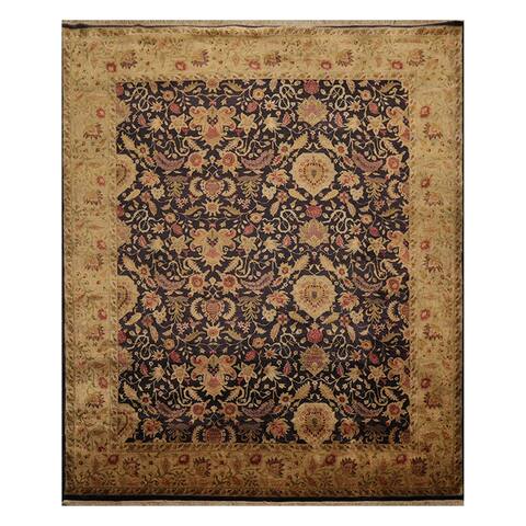Hand Knotted 250 KPSI Agra Charcoal,Olive Wool Persian Oriental Area Rug (8x10) - 08' 02'' x 09' 10''