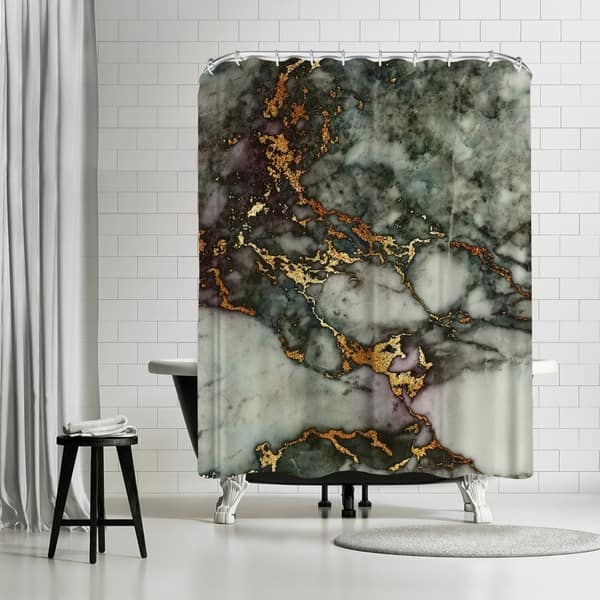 71 x 74 Decorative Shower Curtain with 12 Hooks, Dusky by PI Creativ –  Americanflat