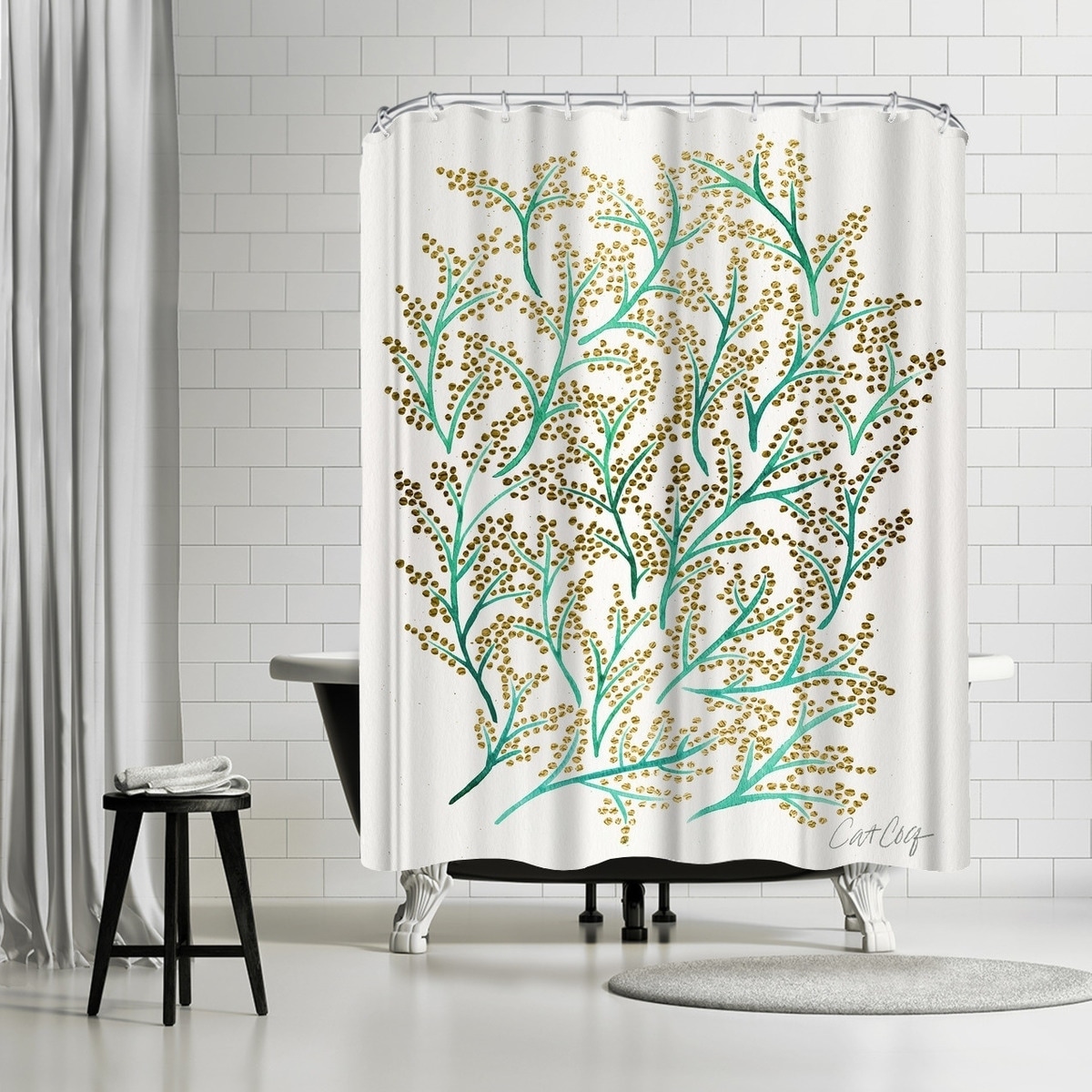 71 x 74 Shower Curtain, Fox by Nuada The Twillery Co.