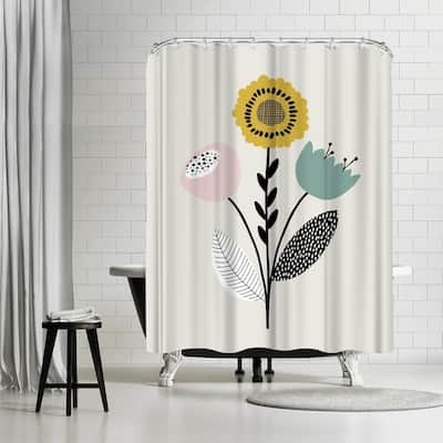 Americanflat 71" x 74" Shower Curtain, Flower by Nanamia Design