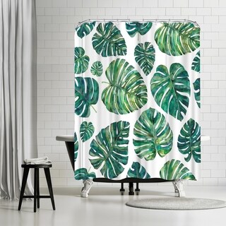 Americanflat 71" x 74" Shower Curtain, Tropical Leaves by Elena O'Neill