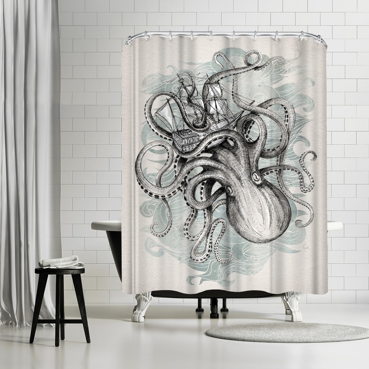 Americanflat 71 X 74 Shower Curtain, Feng Shui Goldfish Koi 2 By