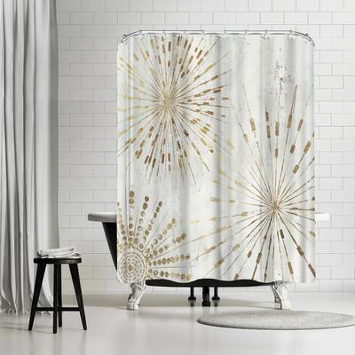 Americanflat 71" x 74" Shower Curtain, Golden Stars I by PI Creative Art