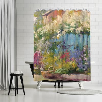 Blue Fence - Shower Curtain