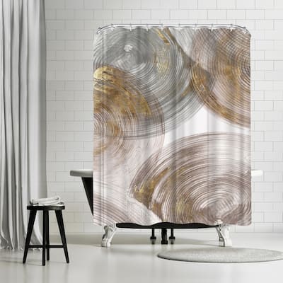 Americanflat 71" x 74" Shower Curtain, Spiral Rings Ii by PI Creative Art