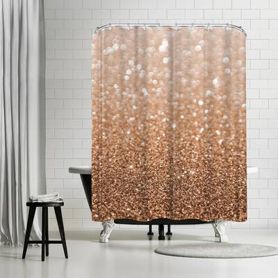 Americanflat 71" x 74" Shower Curtain, Copper Shiny Texture by Emanuela Carratoni