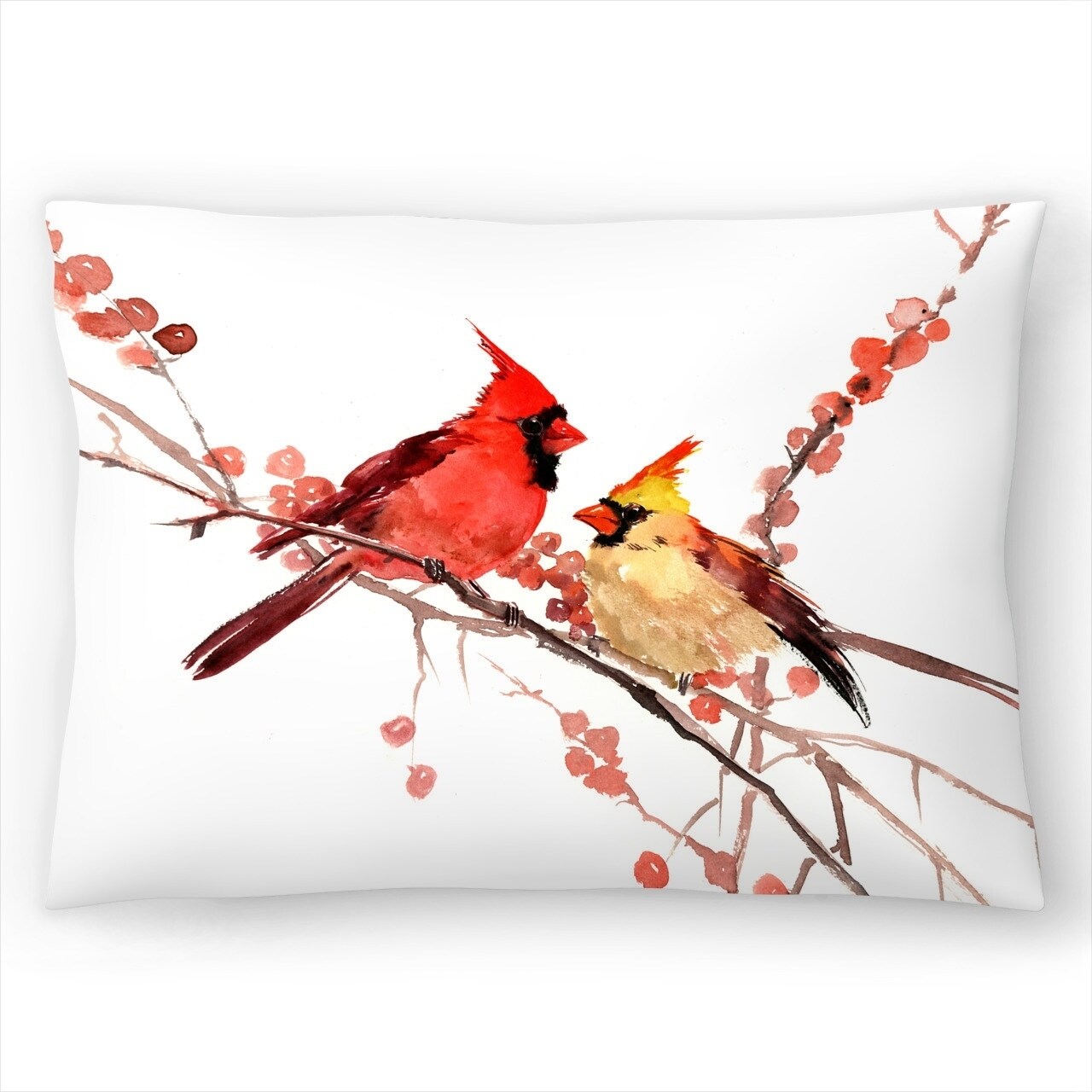 cardinal bird throw pillows