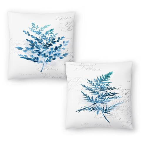 Botanical Blue I and Botanical Blue Iii - Set of 2 Decorative Pillows