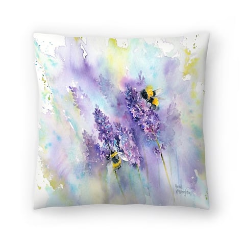 Bees And Lavender - Decorative Throw Pillow