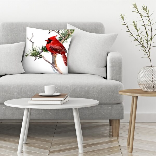 cardinal bird throw pillows