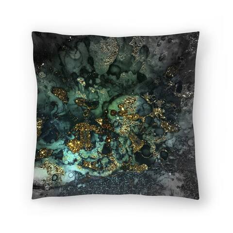 Luxury Dark Malachite Gold Gem Agate And Marble Texture - Decorative Throw Pillow