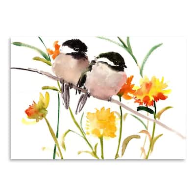 Two Birds Chickadees Poster Art Print