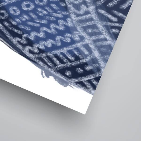 Navy Blue Tribal Shell Art Poster Art Print - Bed Bath & Beyond - 31034842