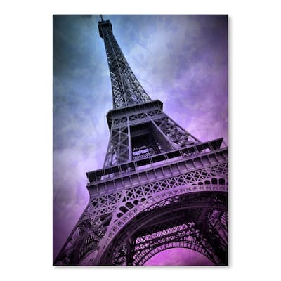 Modern Art Paris Eiffel Tower Purple Poster Art Print
