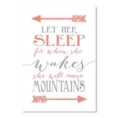 Let Her Sleep Coral Gray Poster Art Print