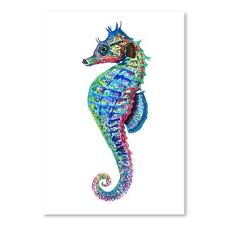 Colorful Seahorse Facing Left Poster Art Print