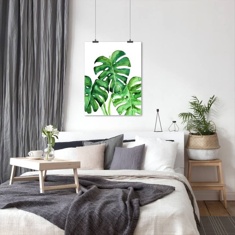 Monstera Leaves Poster Art Print - Bed Bath & Beyond - 31035421