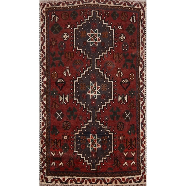 Decorative Tribal Geometric Shiraz Persian Area Rug Handmade Carpet - 3 ...