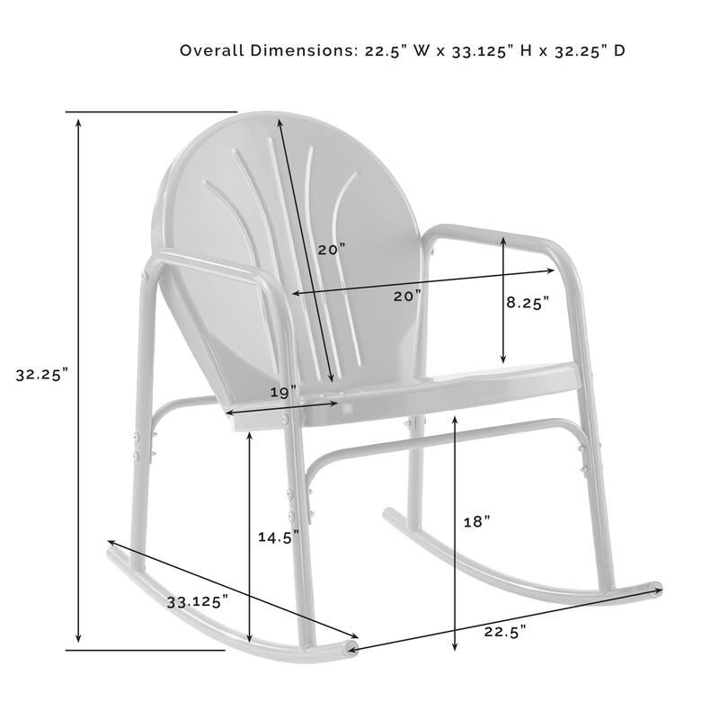 Crosley Griffith 2Pc Rocking Chair Set - 32.25"H x 22.5"W x 33.13'W