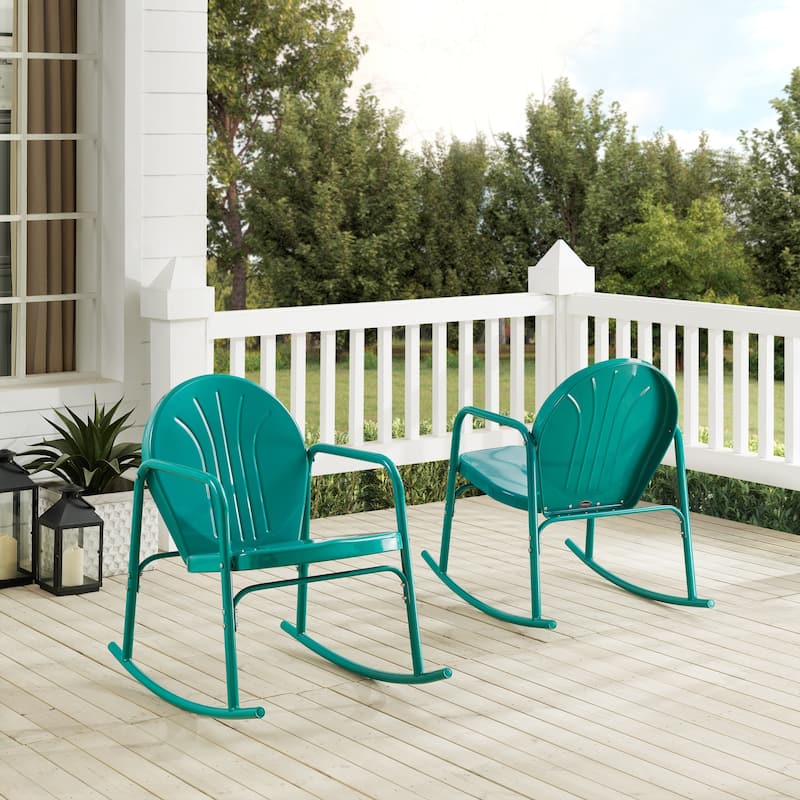 Crosley Griffith 2Pc Rocking Chair Set - 32.25"H x 22.5"W x 33.13'W
