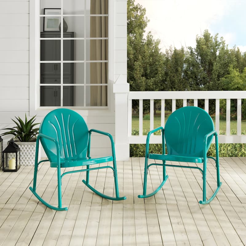 Crosley Griffith 2Pc Rocking Chair Set - 32.25"H x 22.5"W x 33.13'W