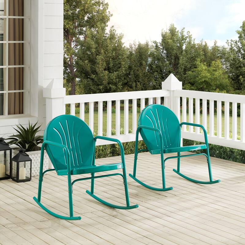 Crosley Griffith 2Pc Rocking Chair Set - 32.25"H x 22.5"W x 33.13'W