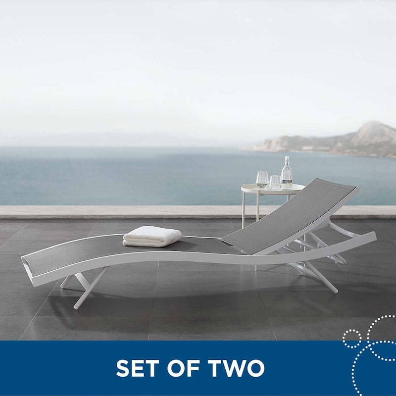 Glimpse Outdoor Patio Mesh Chaise Lounge Set of 2 - N/A
